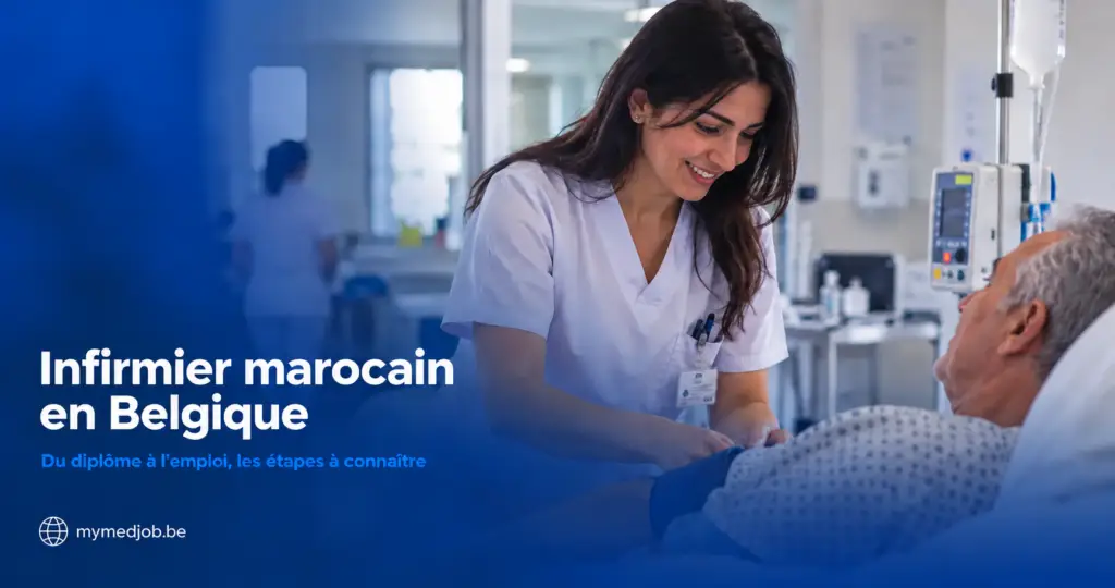Infirmière marocaine soignant un patient en Belgique