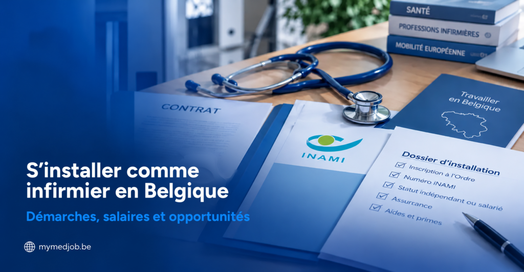 Infirmier français s'installant en Belgique, illustrant les démarches, le salaire et les opportunités pour un infirmier diplômé en France